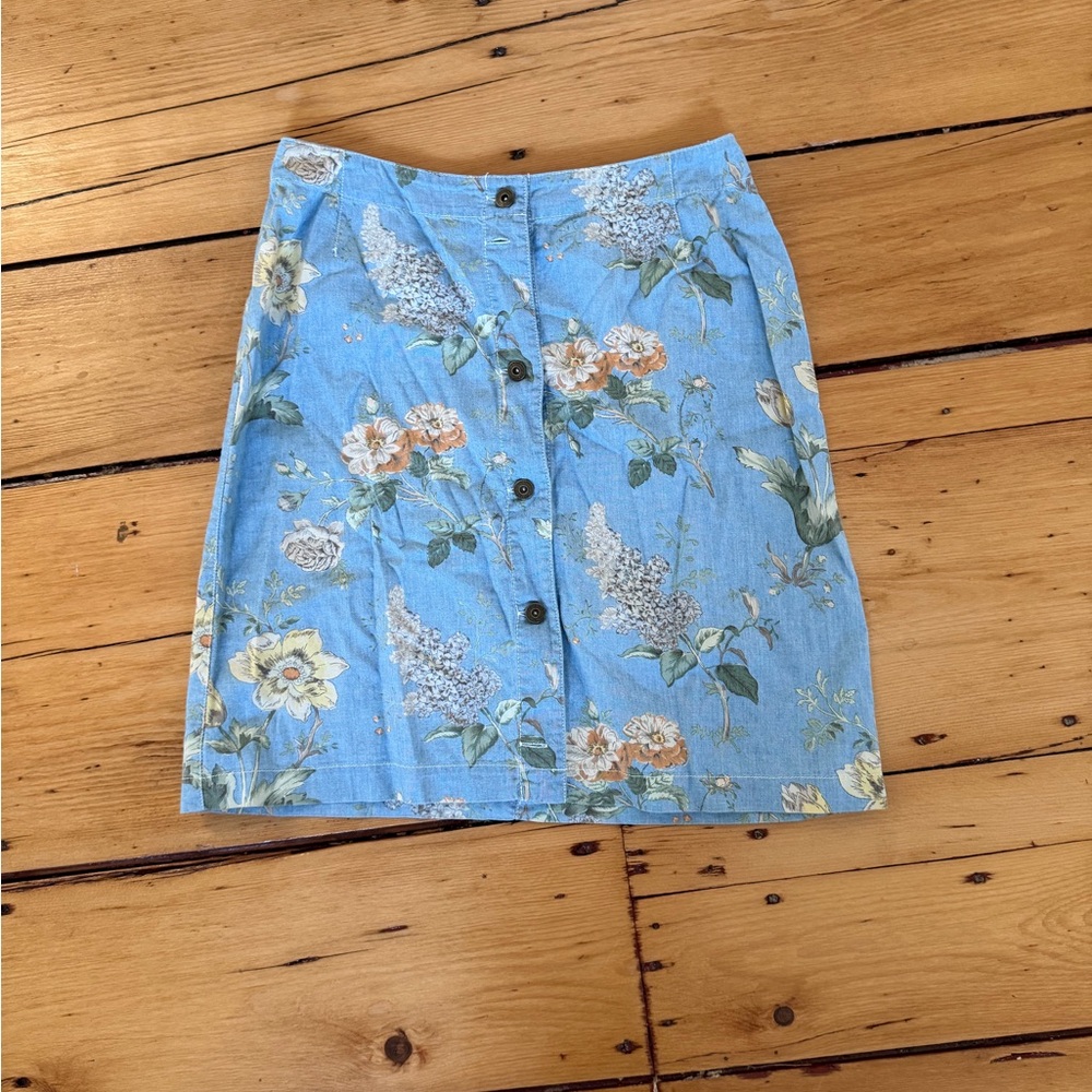 Liz Claiborne Light Blue Floral Pencil Skirt
